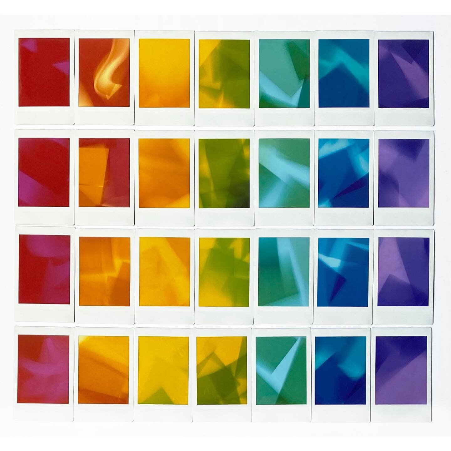 ColourStory31 has been a real labour of love. With 7 columns and 5 rows of individual and unique cameraless prints, each with a very specific colour combination in mind, it has occupied me for many many days. But what a delightful way it was to be oc