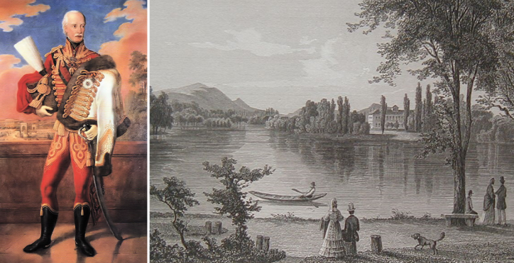 József nádor és a városliget a XIX. század derekán Ludwig Rohbock acélmetszete