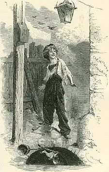 Gavroche, a párizsi kis csöves (Émile Bayard rajza)