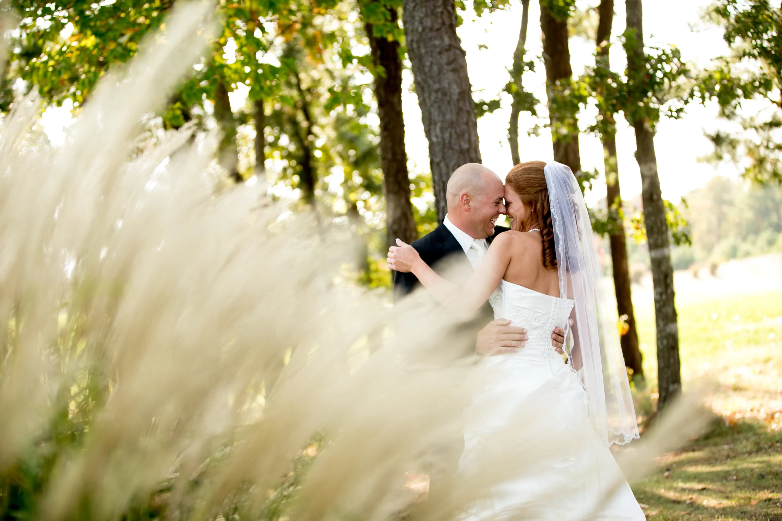 Bride and groom first look