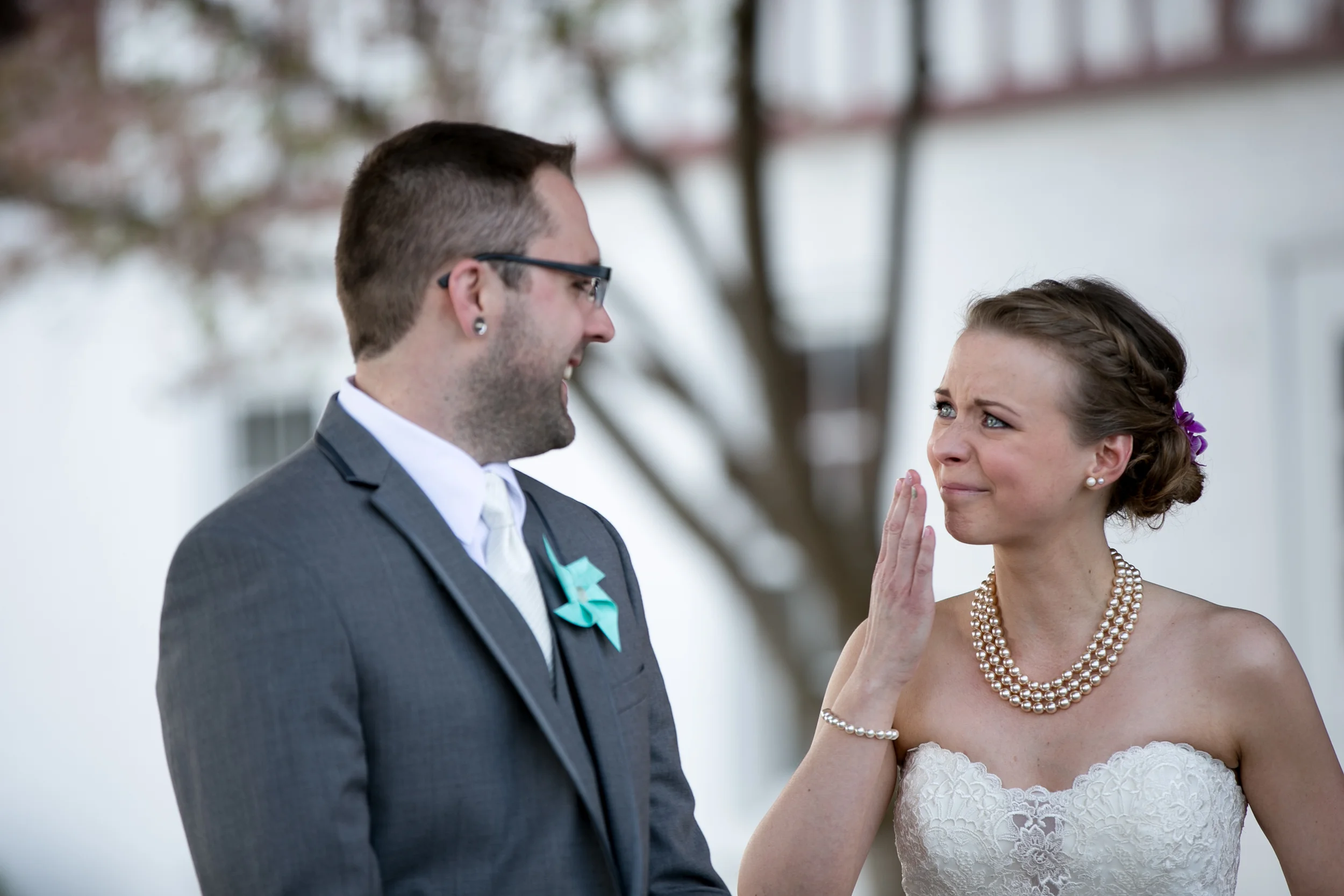 Bride seeing groom for the first time