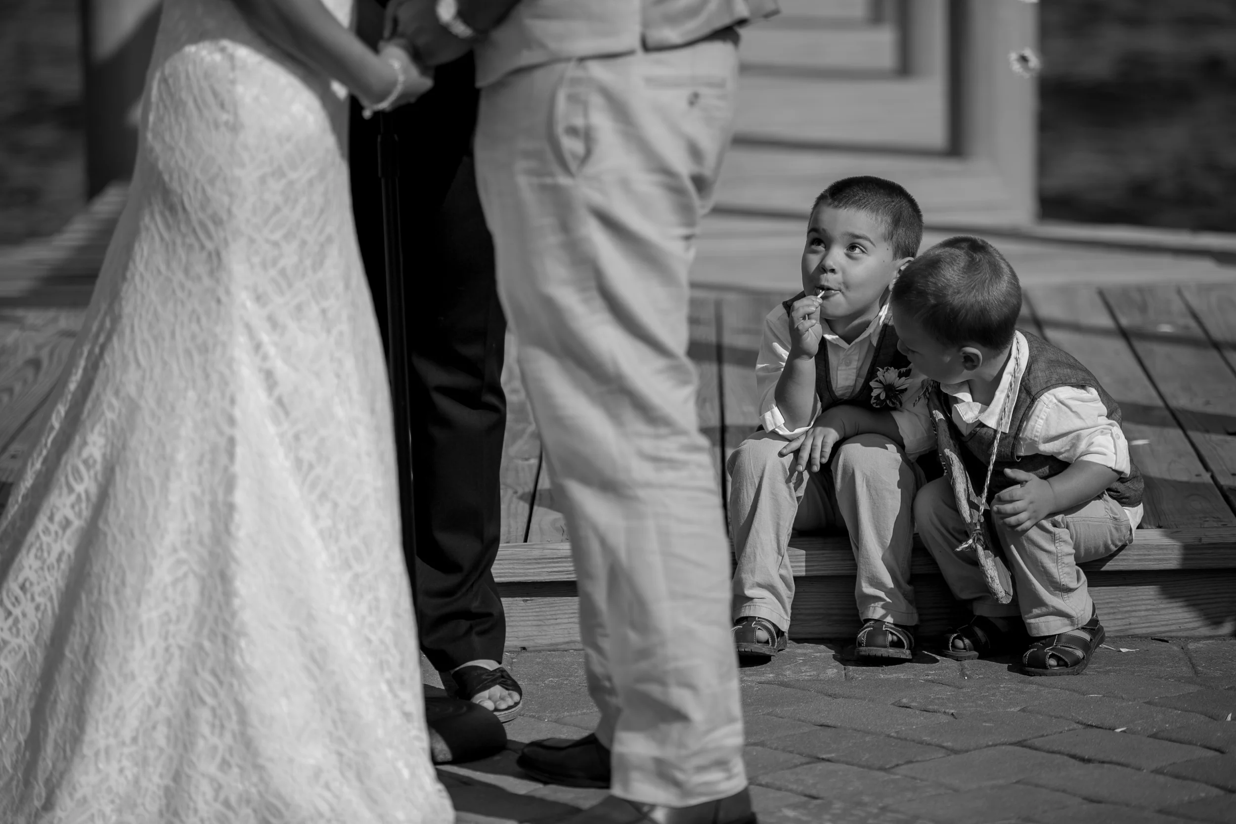 kids watching their parents get married
