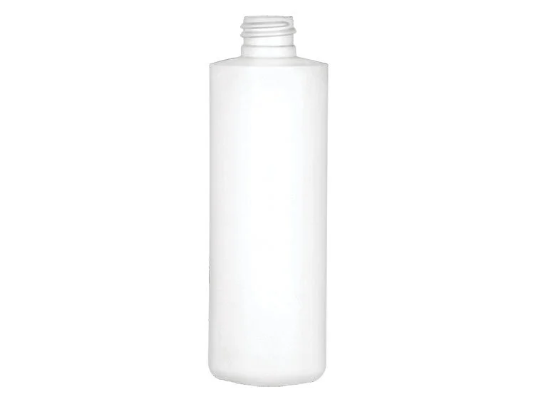 8 oz WHITE HDPE CYLINDER ROUND BOTTLE, 24/410