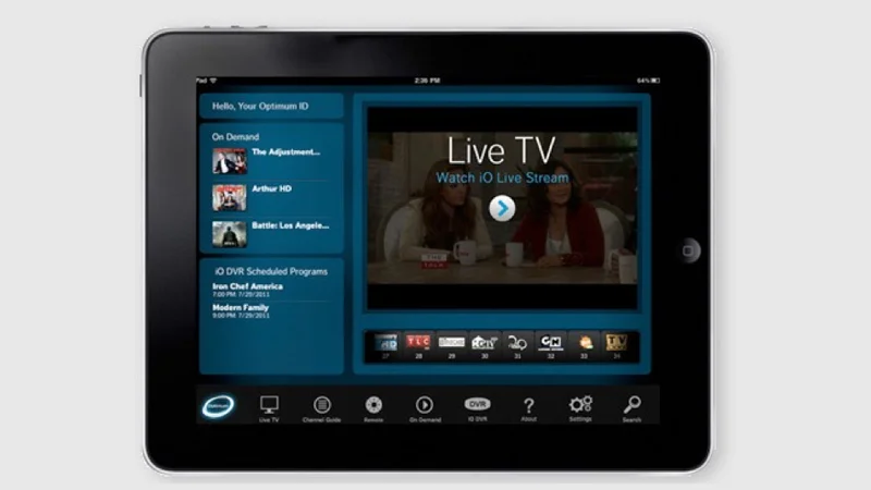 Cablevision app main screen
