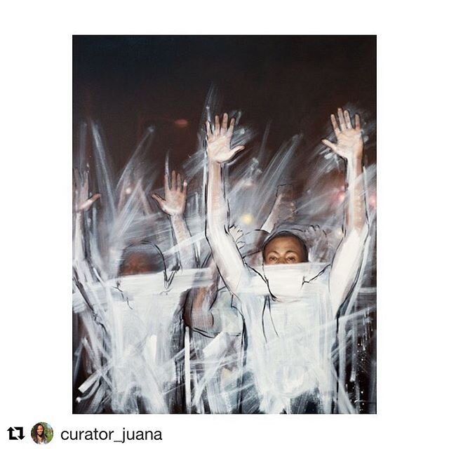 Promoting @curator_juana and her work today.  Check out her original post on her feed.
.
.
.
#endpolicebrutality #curatorjuana #oilpainting #rebel #protest #firstamendment #allpowertothepeople