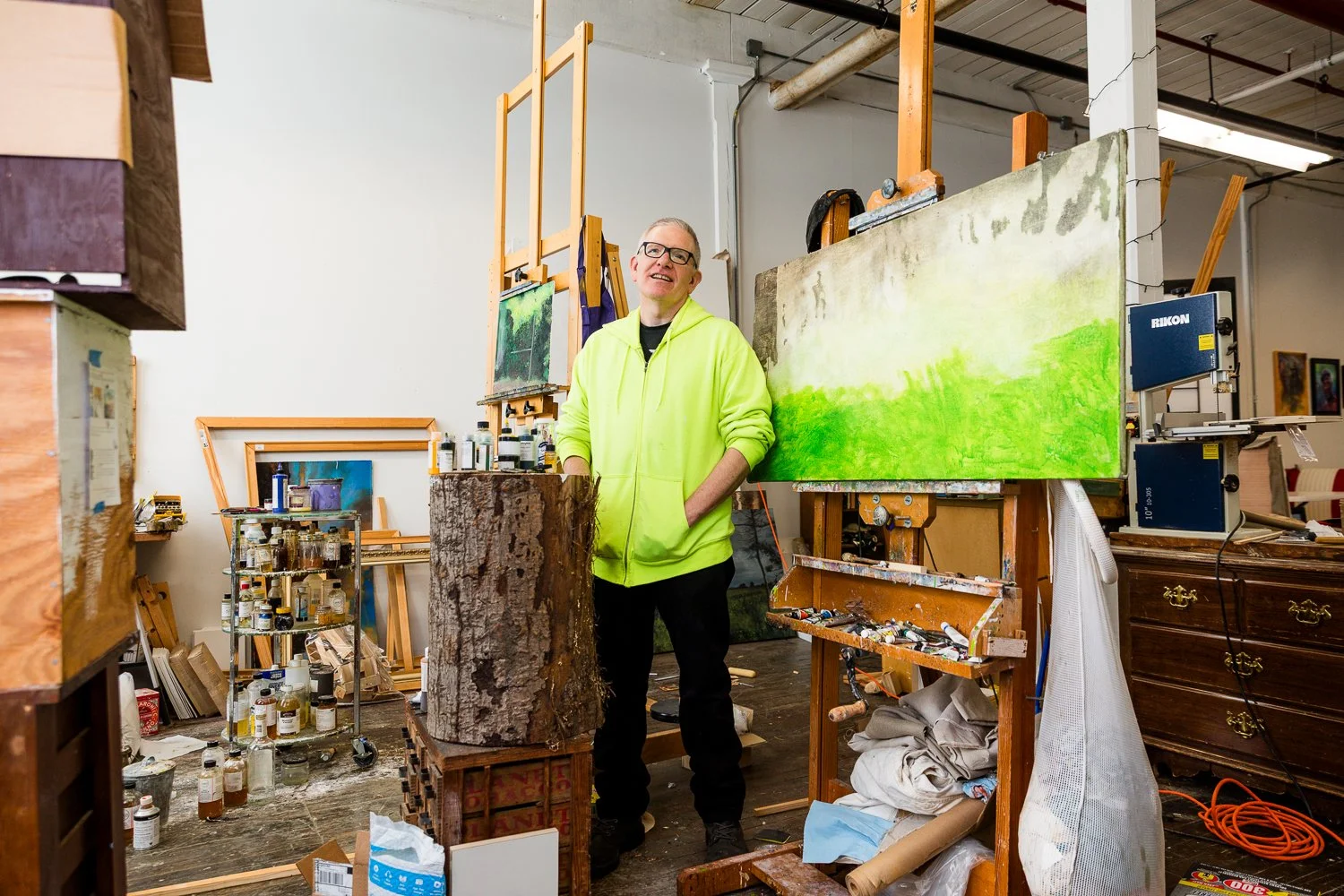 Nick Jainschigg, Artist, photographed in his studio at Cutler Mills on April 10, 2023