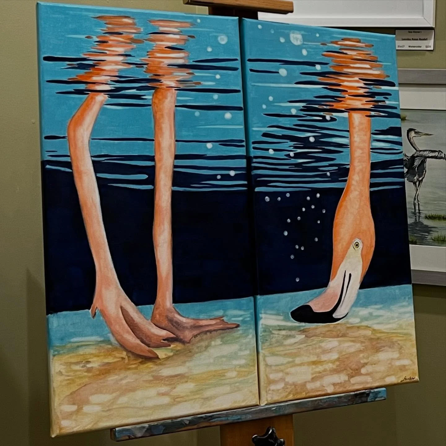 Off the easel &amp; now showing at Aces Gallery in Wilmington, NC through January 17, as part of the group show &ldquo;Sleek &amp; Slender: Art With an Altitude&rdquo; 
Aces Gallery is the @artscouncilwilm gallery space.