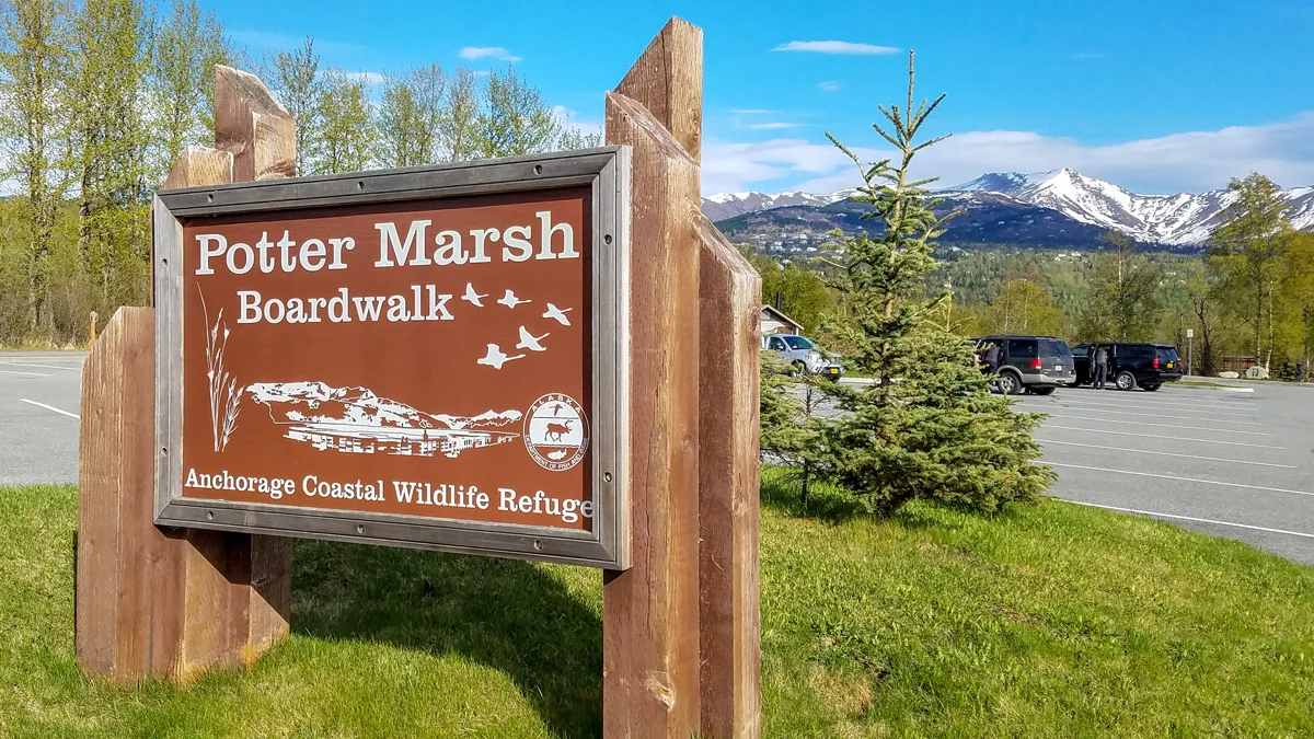 Potter Marsh Boardwalk Sign