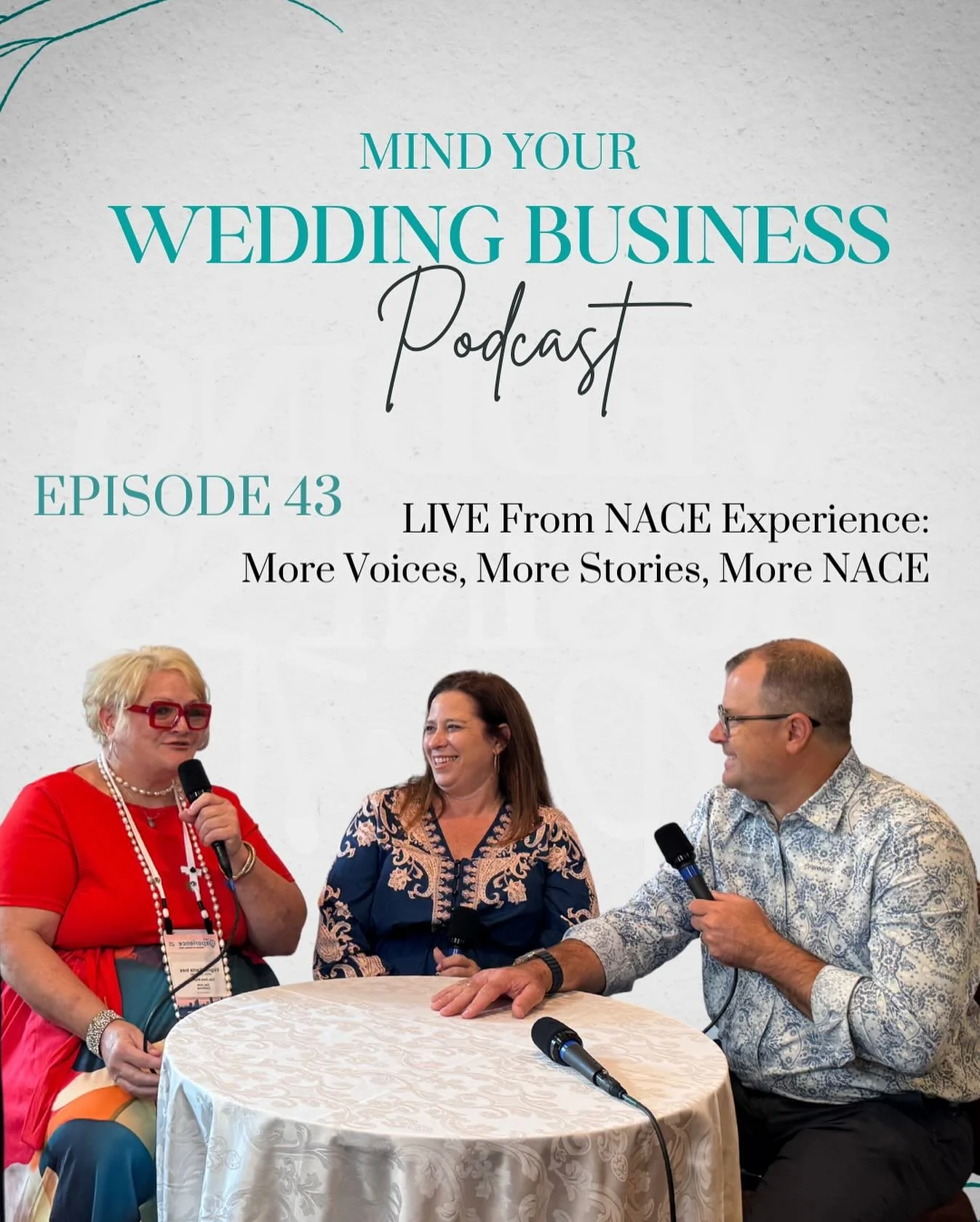 Mind Your Wedding Business is back with the 2ND LIVE episode at 2025 NACE Experience Conference! 

We have more NACE MVPs, NACE stories, and NACE updates! Tune in now! 🎙️

Available now wherever you get your podcasts! 
.
.
.
#NACEExp25&nbsp;#NACE&nb
