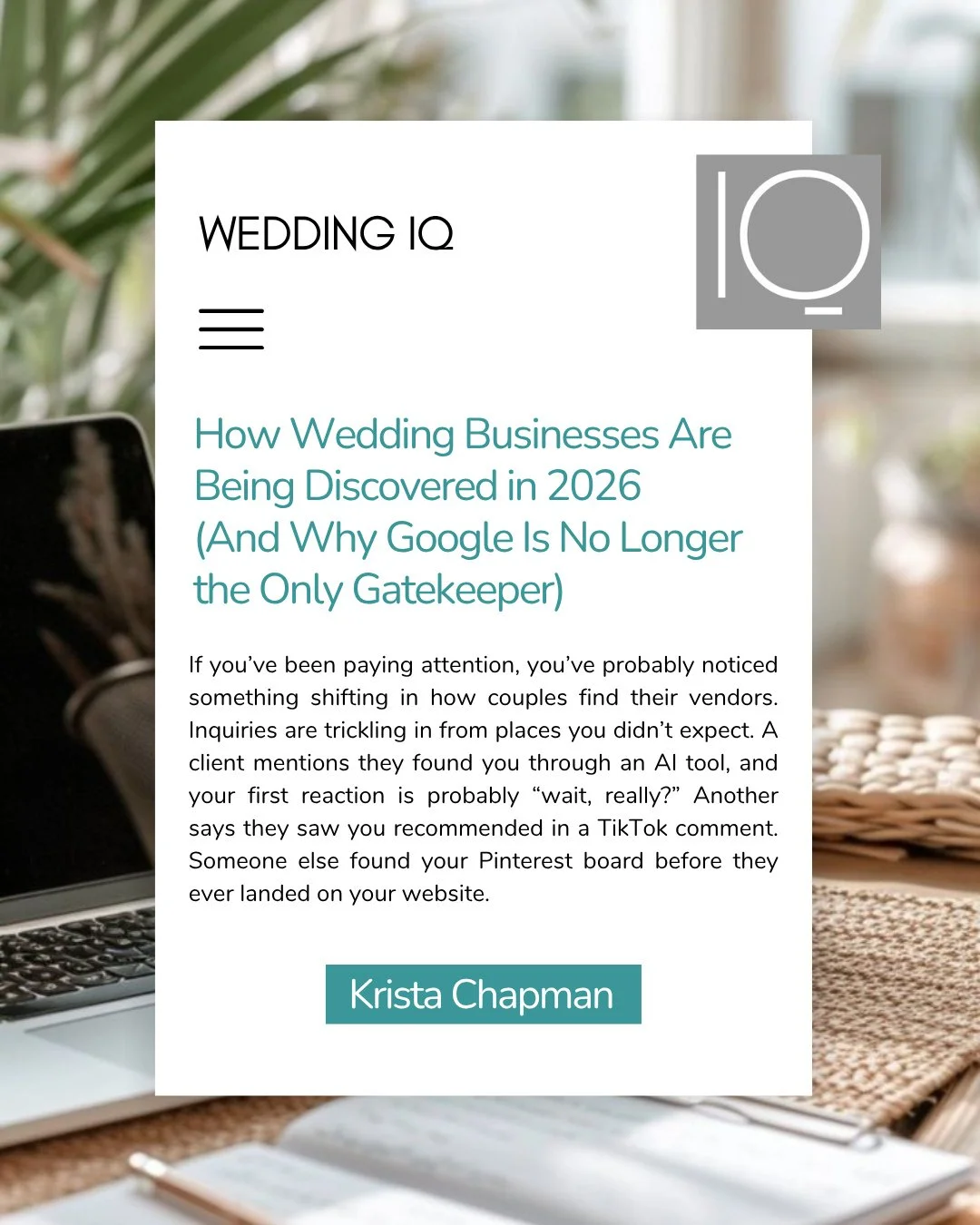 Business strategist Krista Chapman of @pathandcompass is breaking down how couples are actually finding wedding vendors in 2026, and why Google is no longer the only place that matters 👀⁠
⁠
Krista walks through AI-generated answers, TikTok searches,