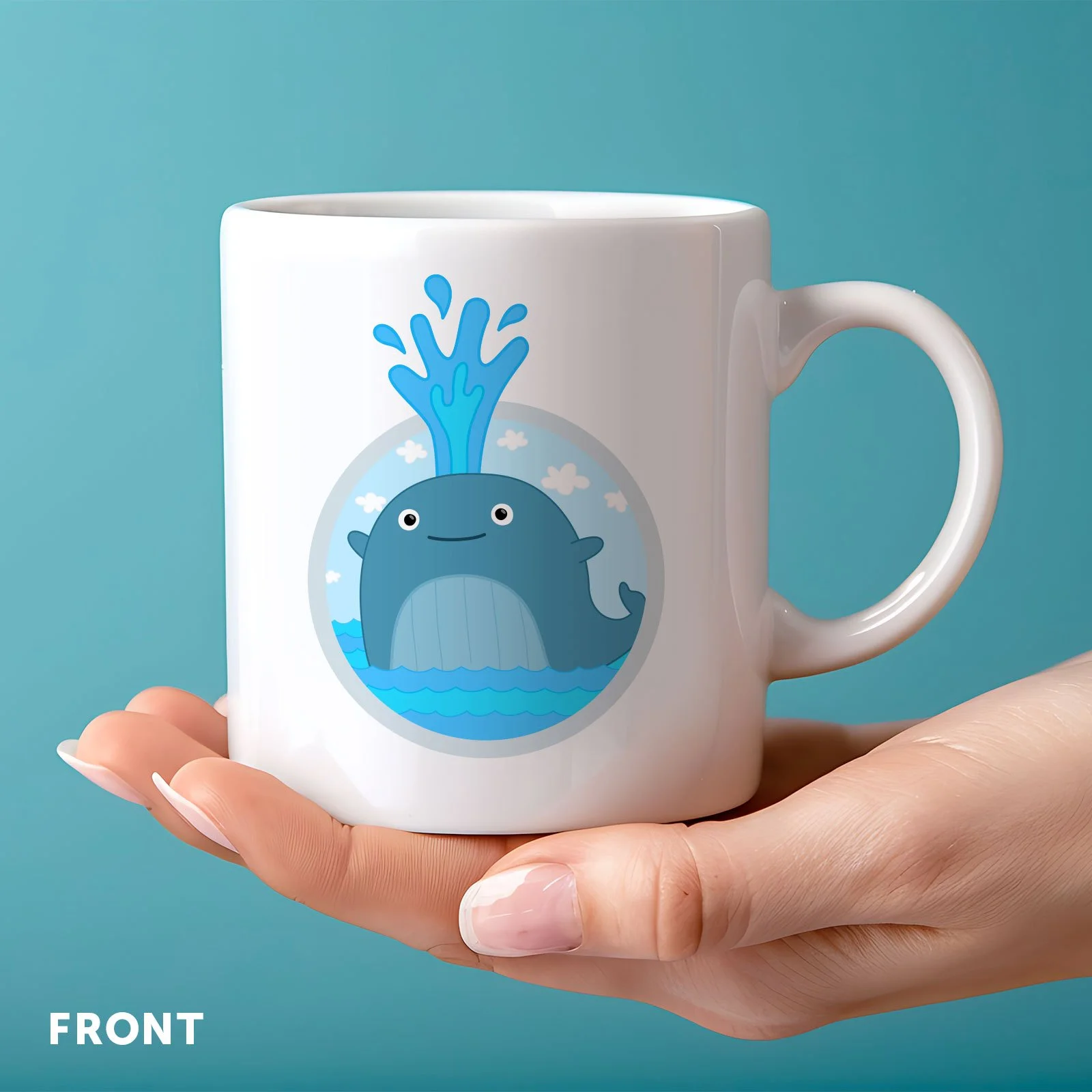 Whaley Great Pun Mug - "I Think You're Whaley Great" Cute Whale Illustration