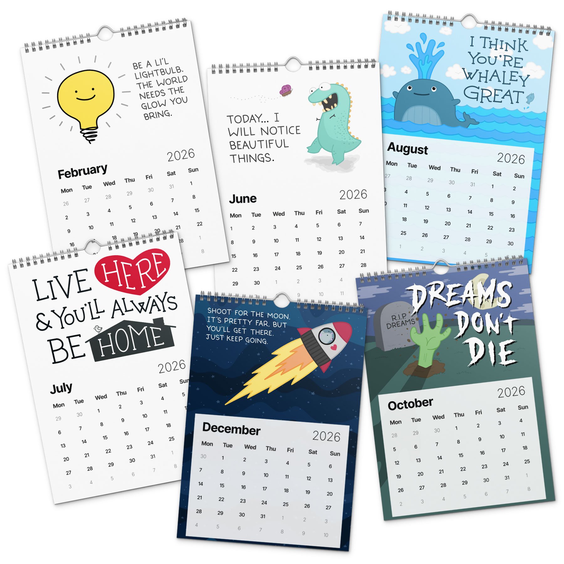 2026 Wall Calendar of Destiny - Illustrated Art Calendar with Positive Affirmations & Cute Characters
