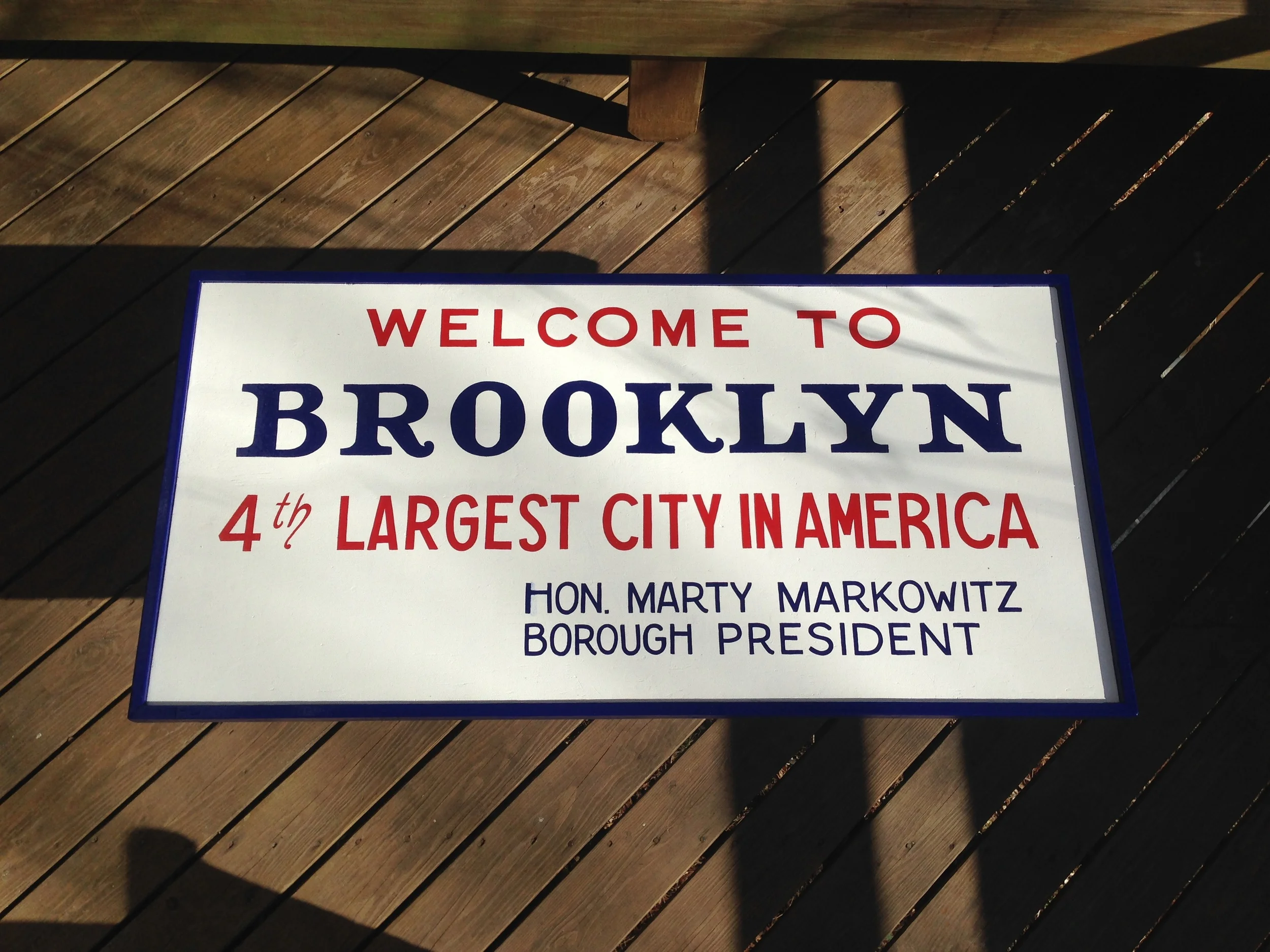  REPLICATION OF OLD LOCAL SIGN, PAINTED ON NEW PANEL TO EXACT ORIGINAL DIMENSIONS. 