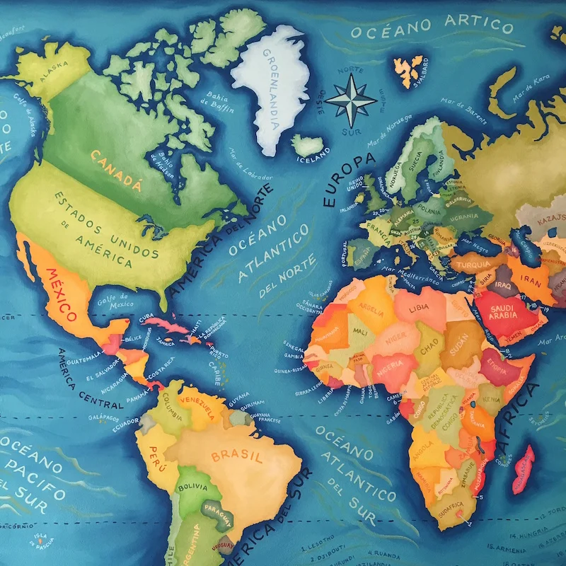 MAPA DEL MUNDO EN ESPAÑOL