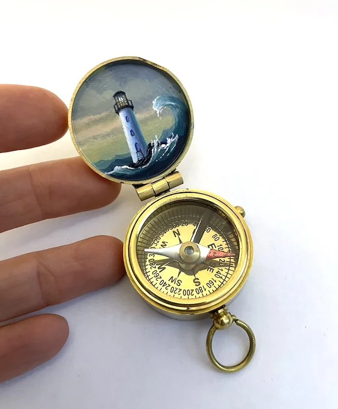Crashing Wave + Lighthouse Compass