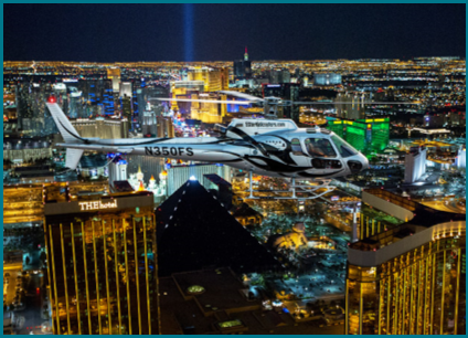Helicopter over Vegas Strip