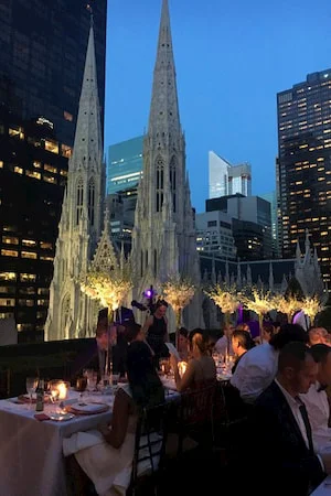 A dinner for our guests overlooking the rooftops of New York