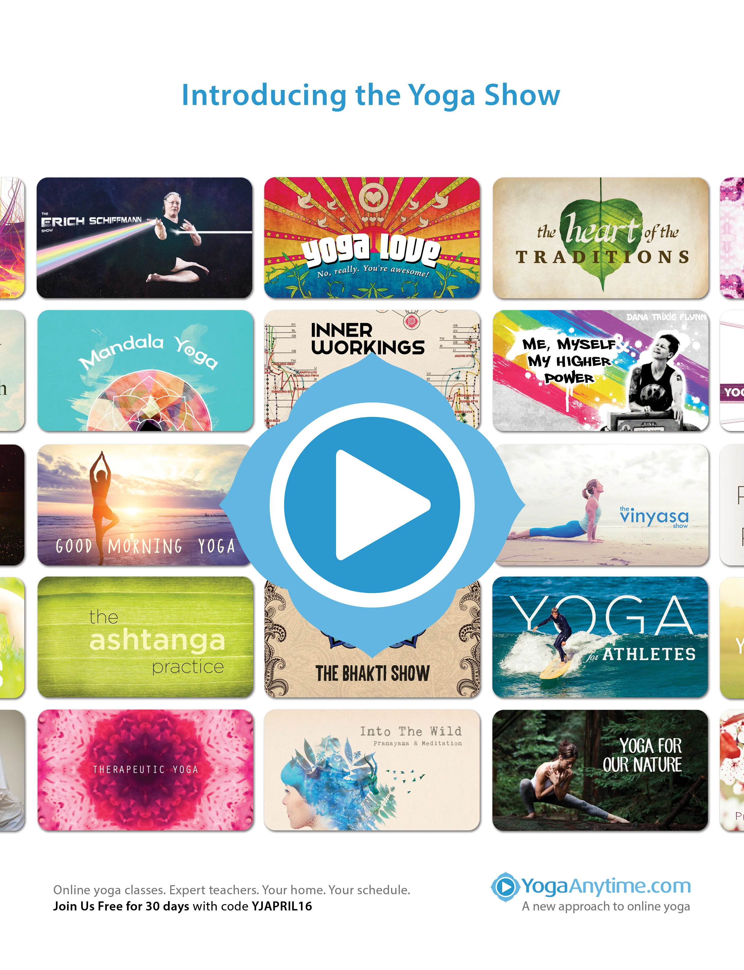 Our top performing ad was introducing the "show" concept for yoga classes. Published in Yoga Journal.