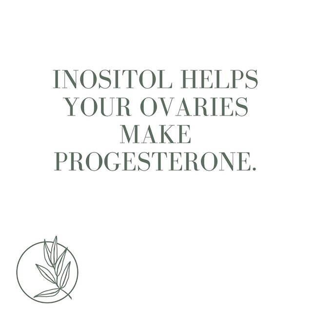 Inositol is a type of sugar that works by helping insulin (another hormone) send a message to your ovaries to produce progesterone.⠀⠀⠀⠀⠀⠀⠀⠀⠀
.⠀⠀⠀⠀⠀⠀⠀⠀⠀
We need healthy progesterone production for ovulation and regular periods.  Both important things 