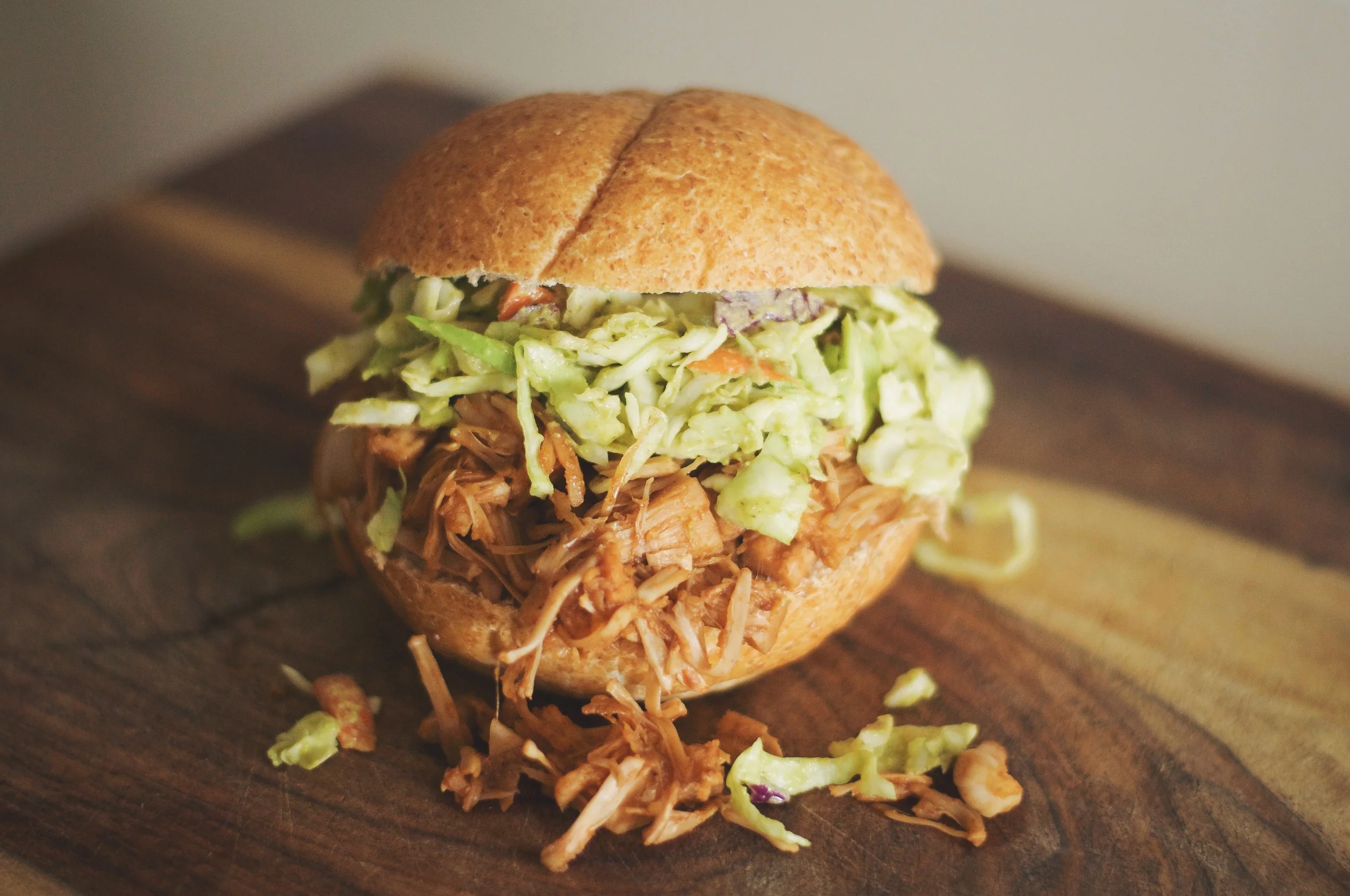 Faux Pulled Pork (Jackfruit) Sandwich  