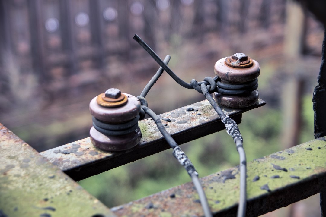 Detail from the building midway up the coal conveyor .