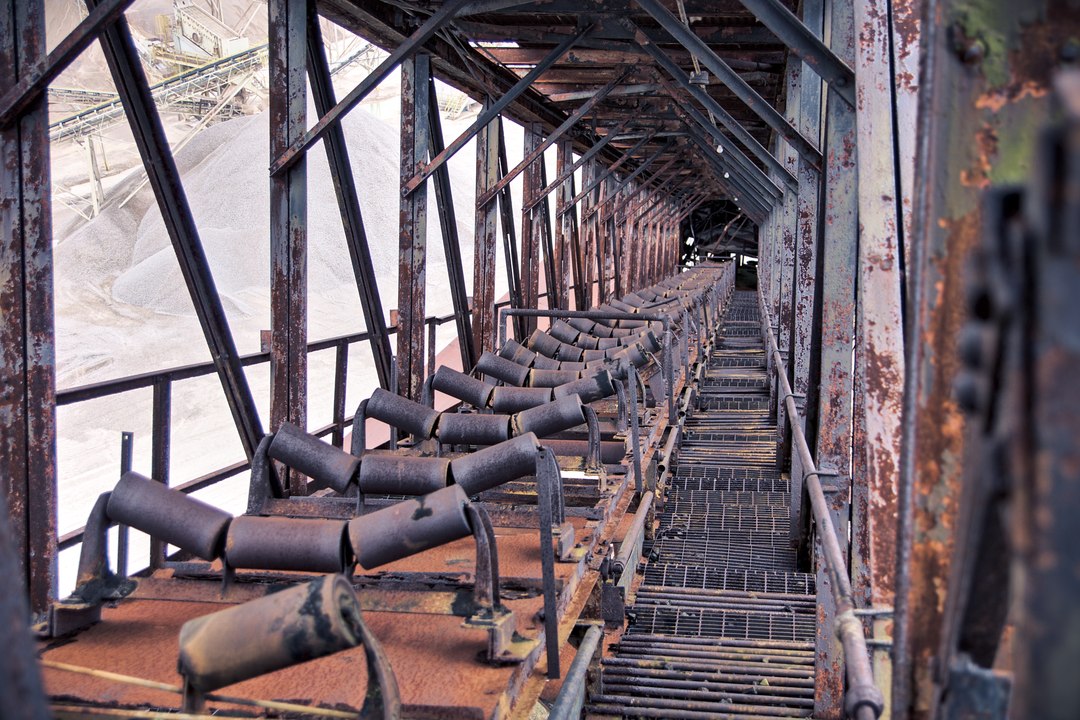 Coal conveyer belt which feeds into the coal hopper from the coal handling area.