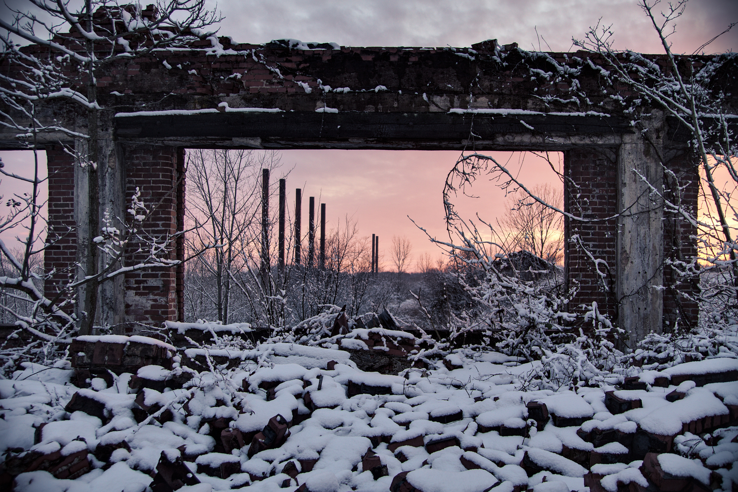 Looking out from the ruins.