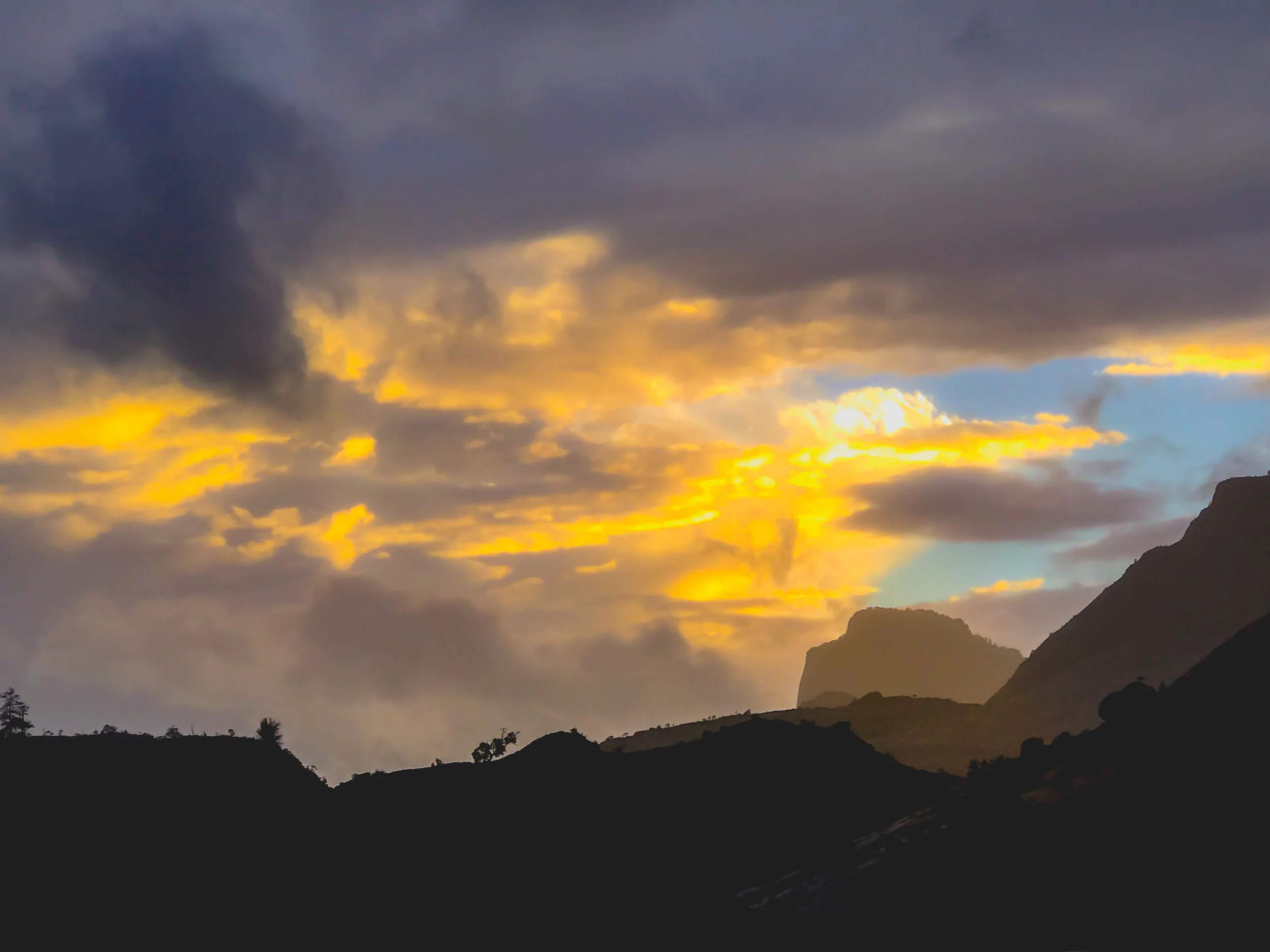 The clouds break as the storm over Zion Canyon ends.