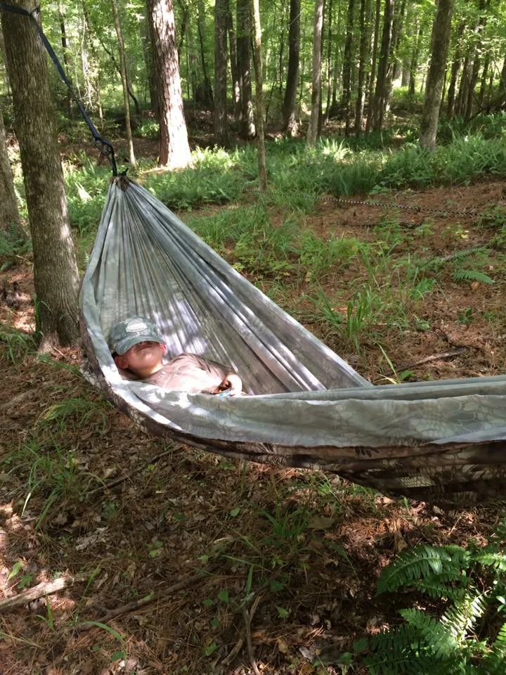 We hung out in the hammock and I showed him about white oaks and deer trails...