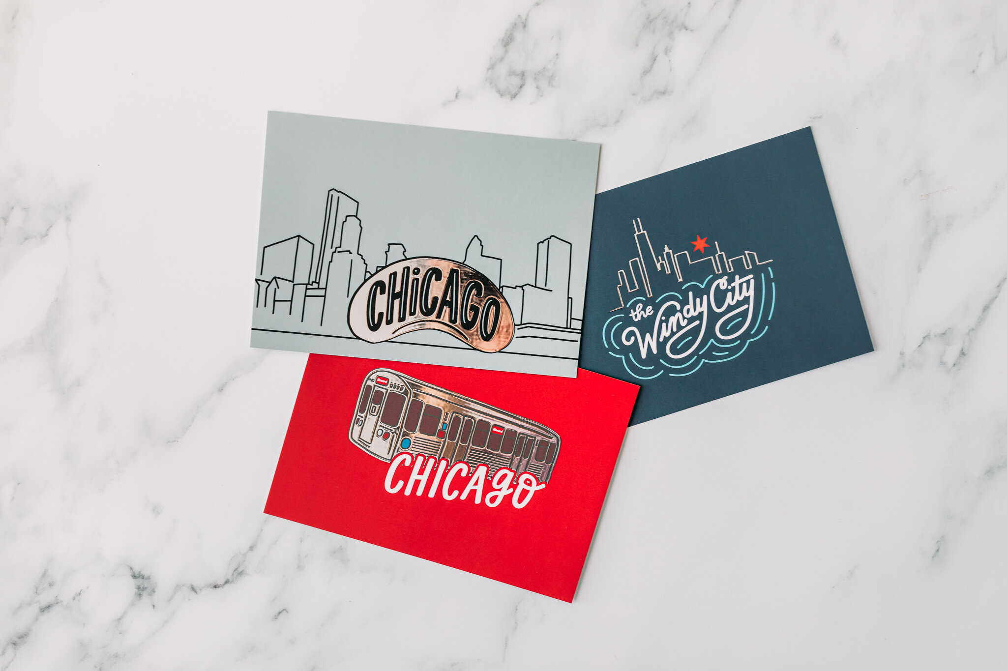 Hand-Lettered Chicago Foil Art Prints Art Prints from Chicago IL Local Chicago Artist Made Windy City Prints Chicago Design Prints