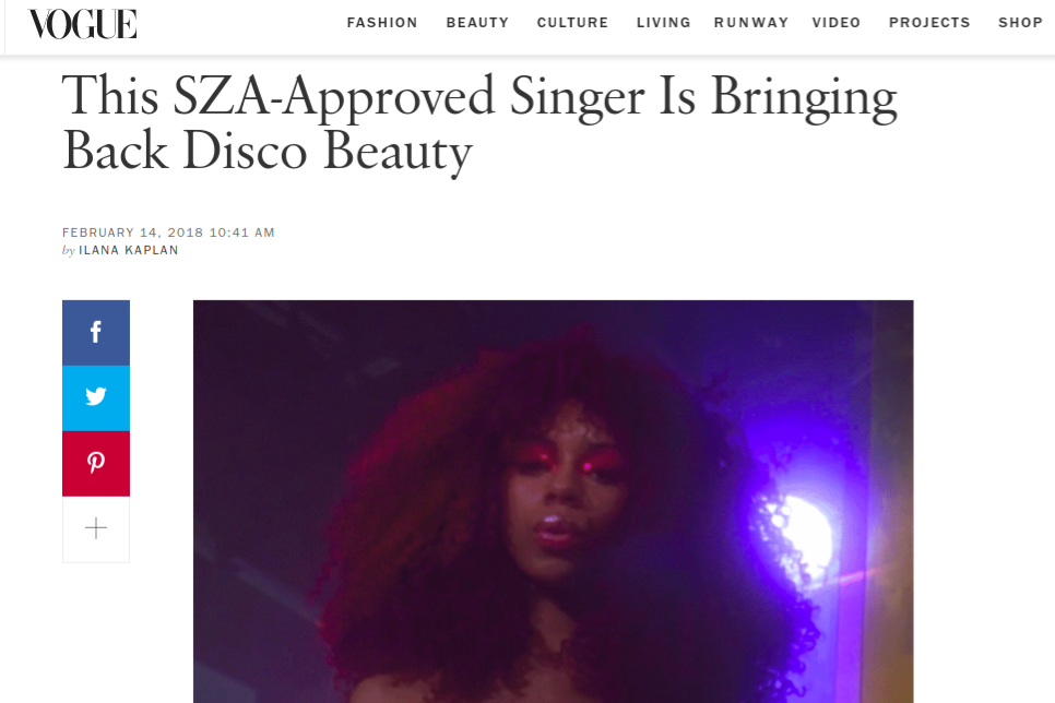 Ravyn Lenae's Disco beauty in VOGUE