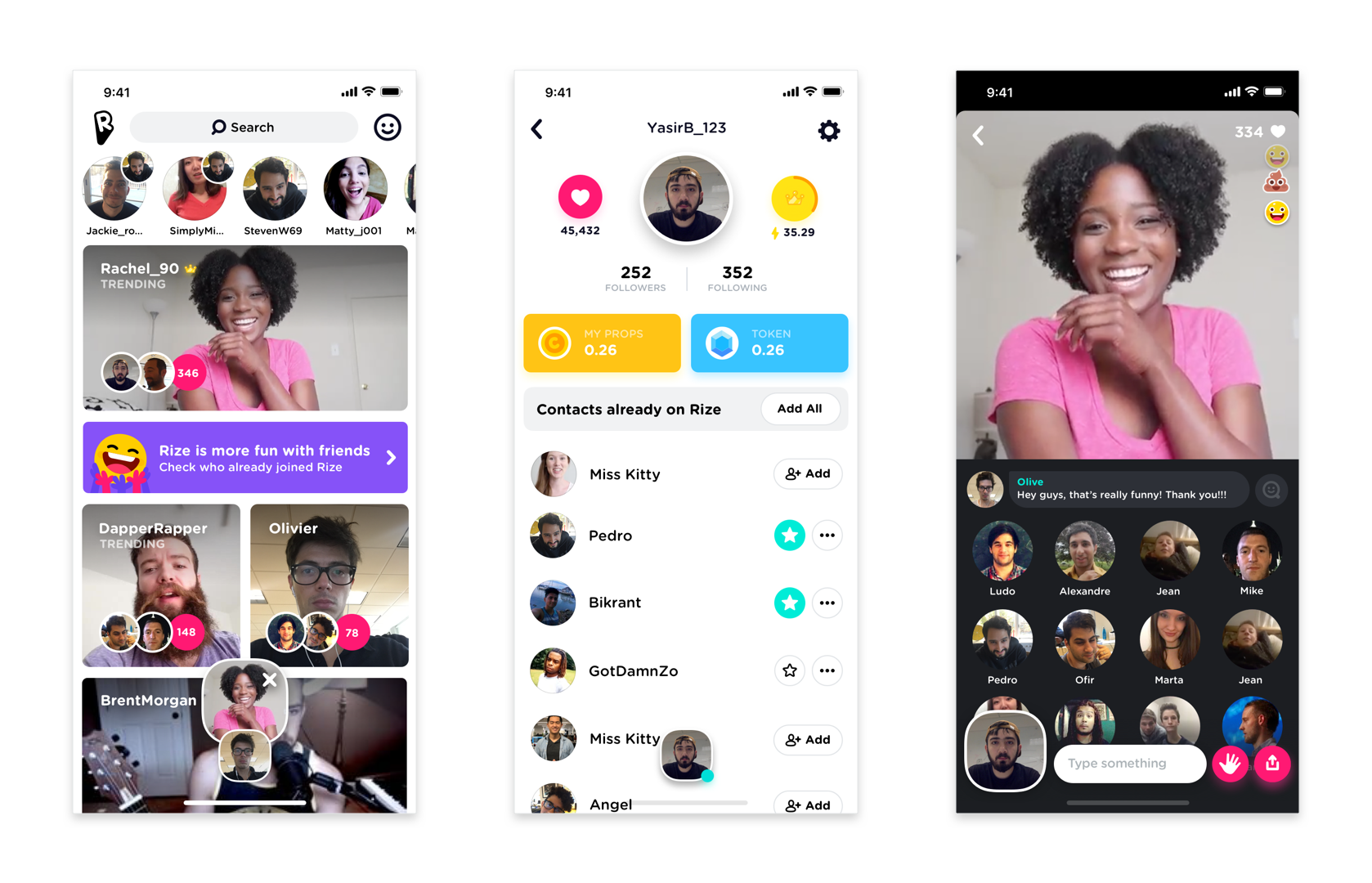 Always Live - While you are exploring other pages, you can keep watching and talking with your friends in the side chat.