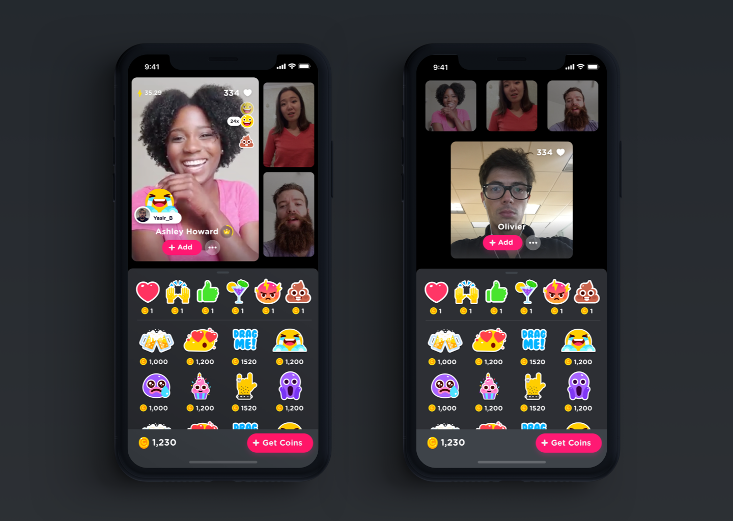 Focus mode - You can focus someone on stage or someone in the audience to send them gifts