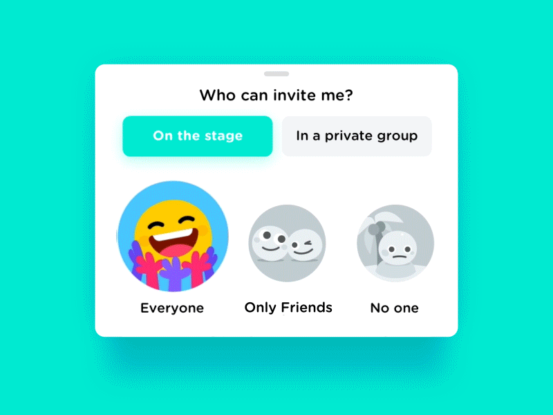 Privacy Module - Users can decide who can invite them to the stage or to a private group chat in video.