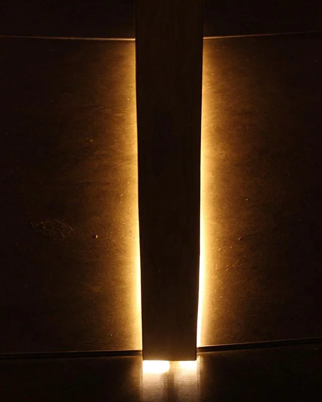 Lure: temptation, entice, seduce, offering some form of reward 
Silhouette of the forms with leaked light indicative of places of influence (low lit vacant armories) 
There&rsquo;s no reward, the beauty is in the cyclical nature of looking, seeking, 