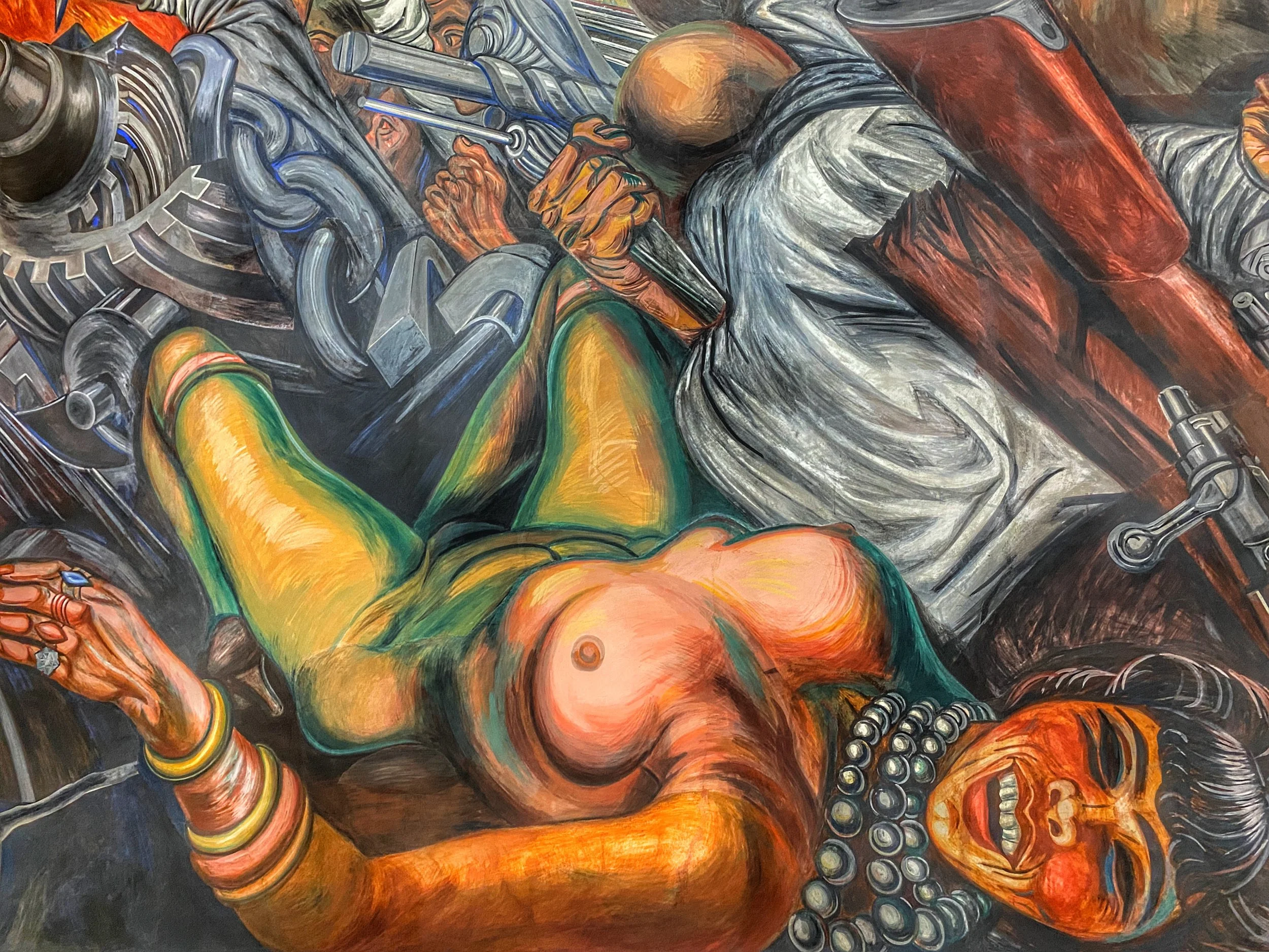 Detail of La Chata in Katharsis by Orozco