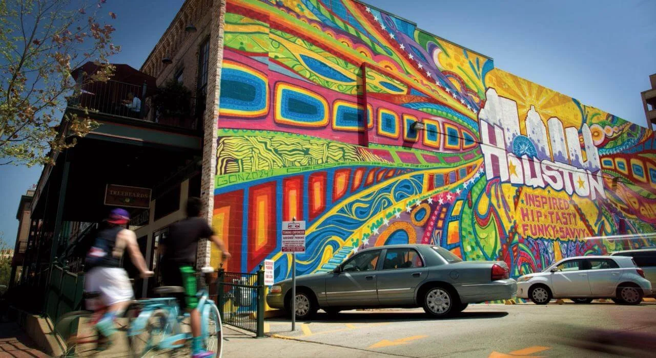 Colorful mural in Houston, Texas