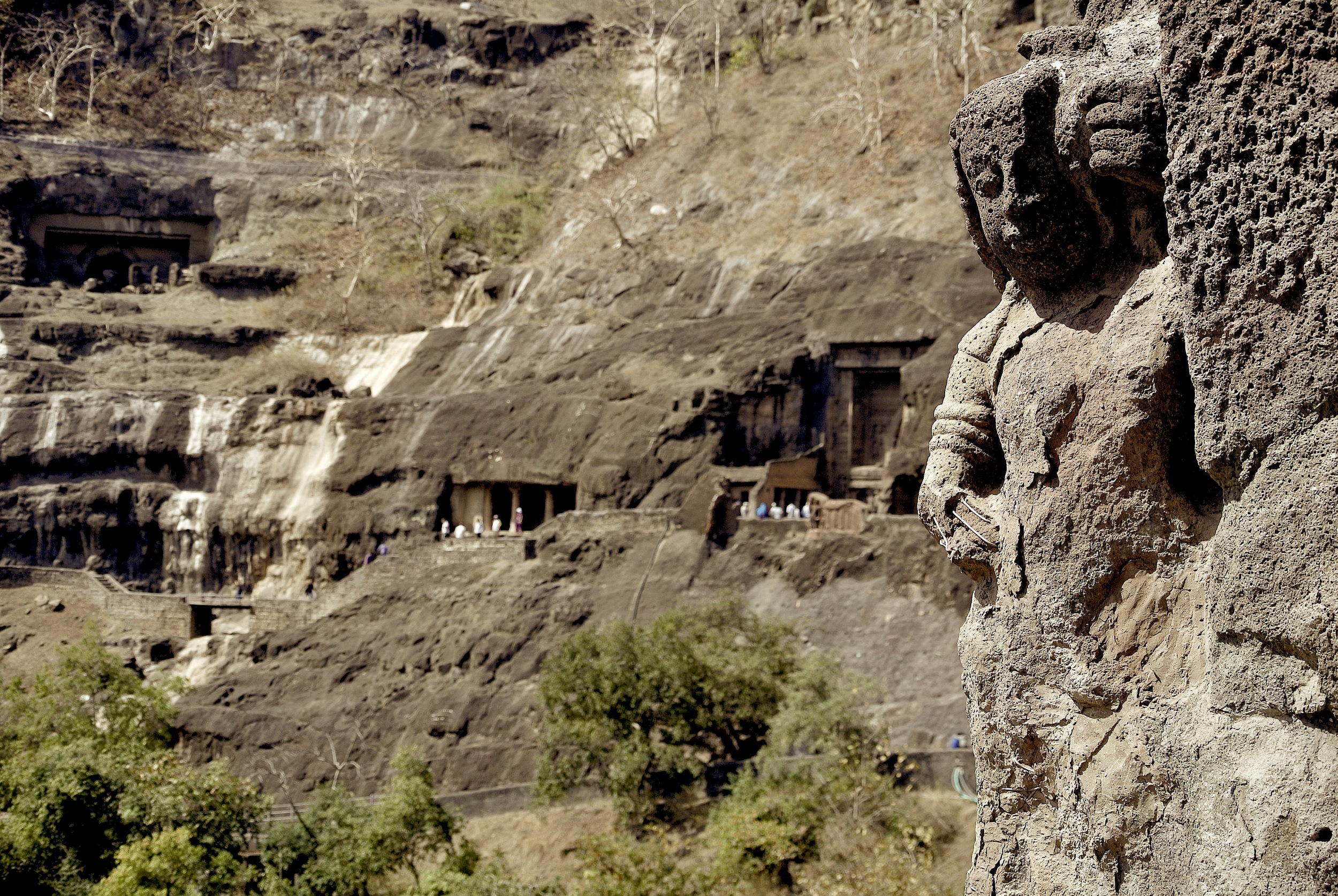  The Ajanta Caves look unassuming from the exterior — but within you'll find statues of the Buddha and fading frescos 