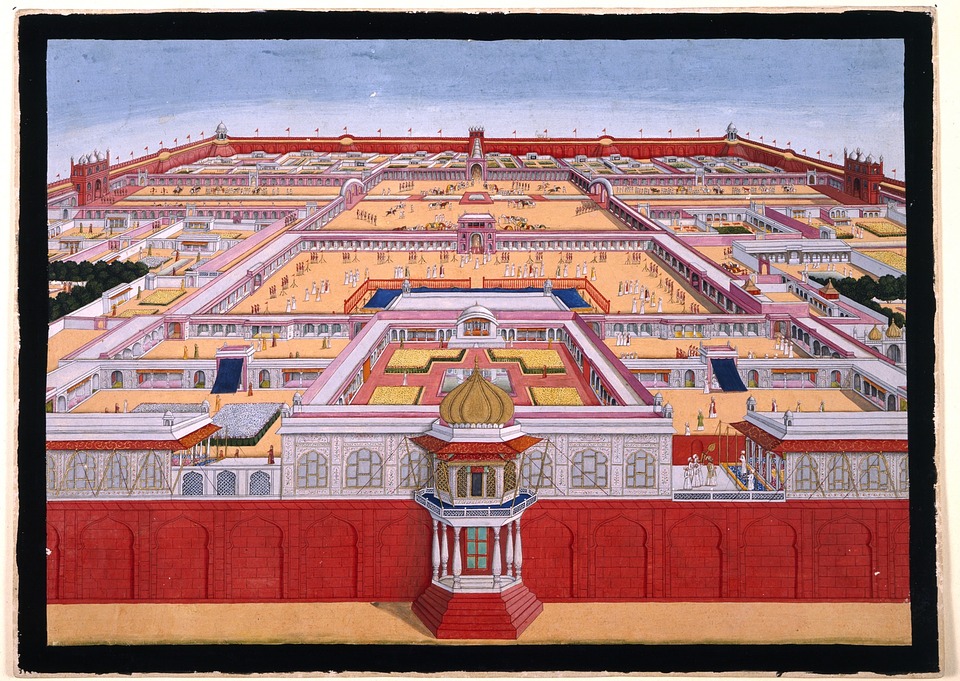 Interior layout of the Red Fort. You can't tell from this depiction, but the fort is actually octagonal