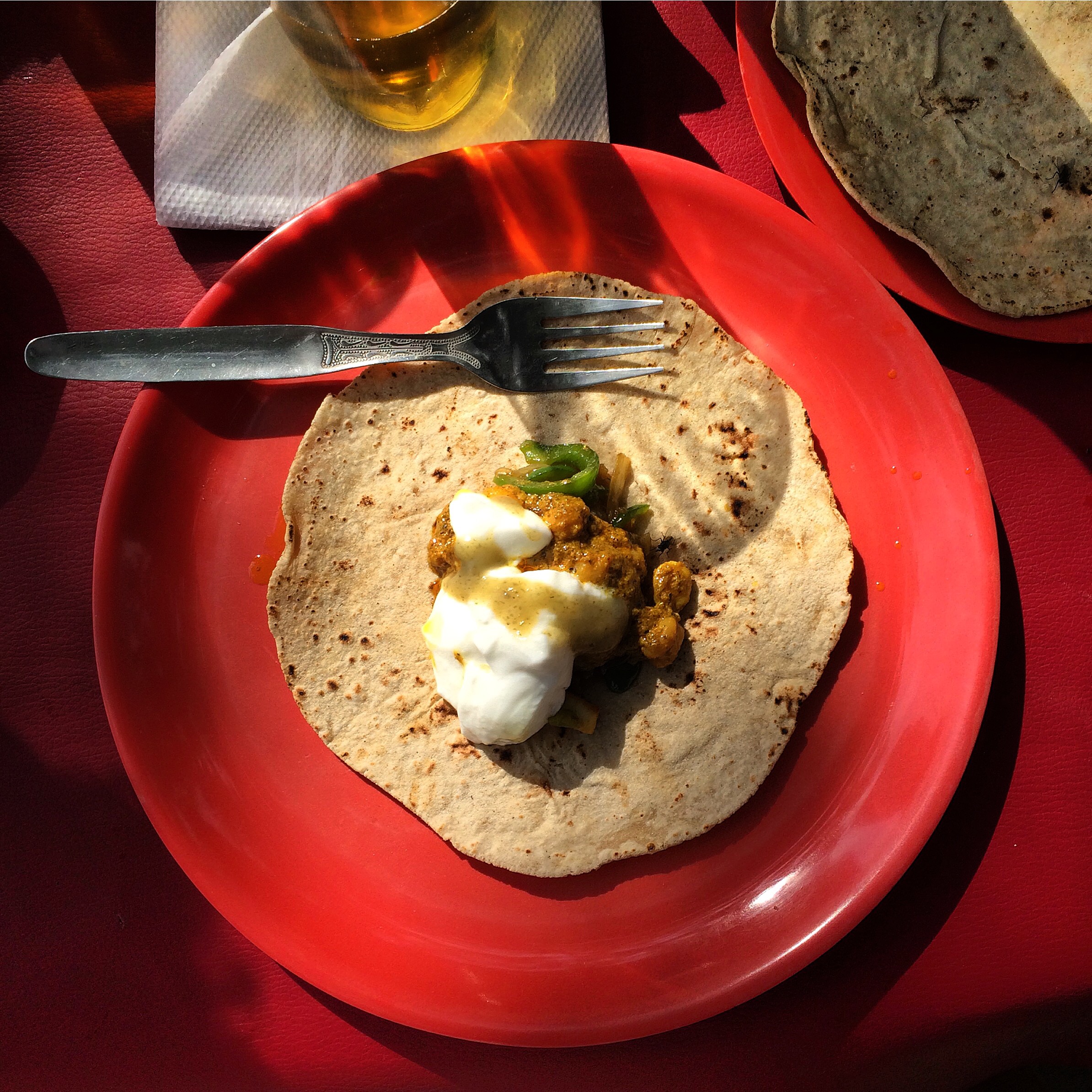 After a morning of exploring the Ajanta Caves, we stopped at a dhaba roadside restaurant for some chana masala