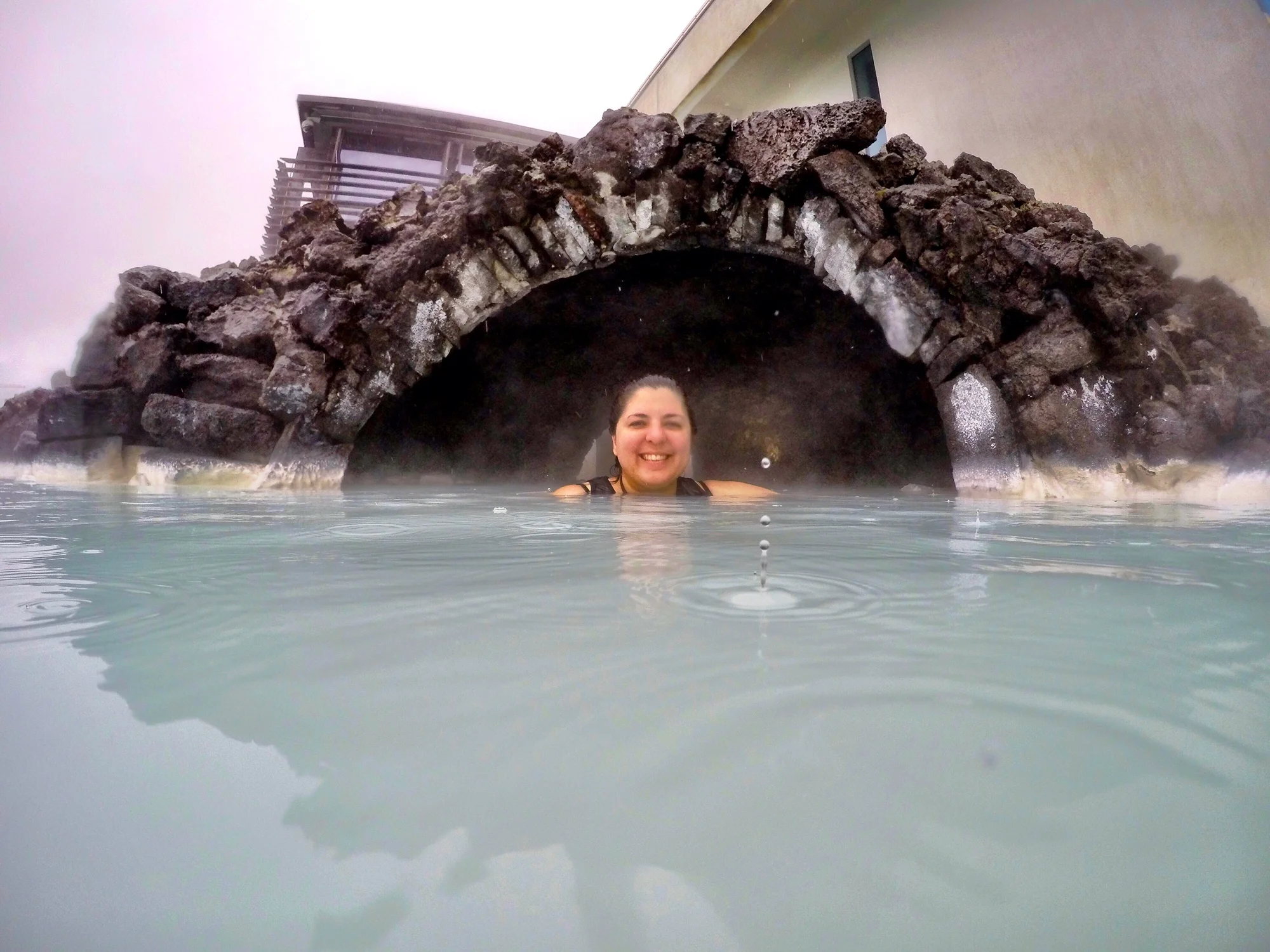 Lindsay enjoying herself at Iceland's Blue Lagoon spa — no Brooke Shields or Christopher Atkins sightings, though