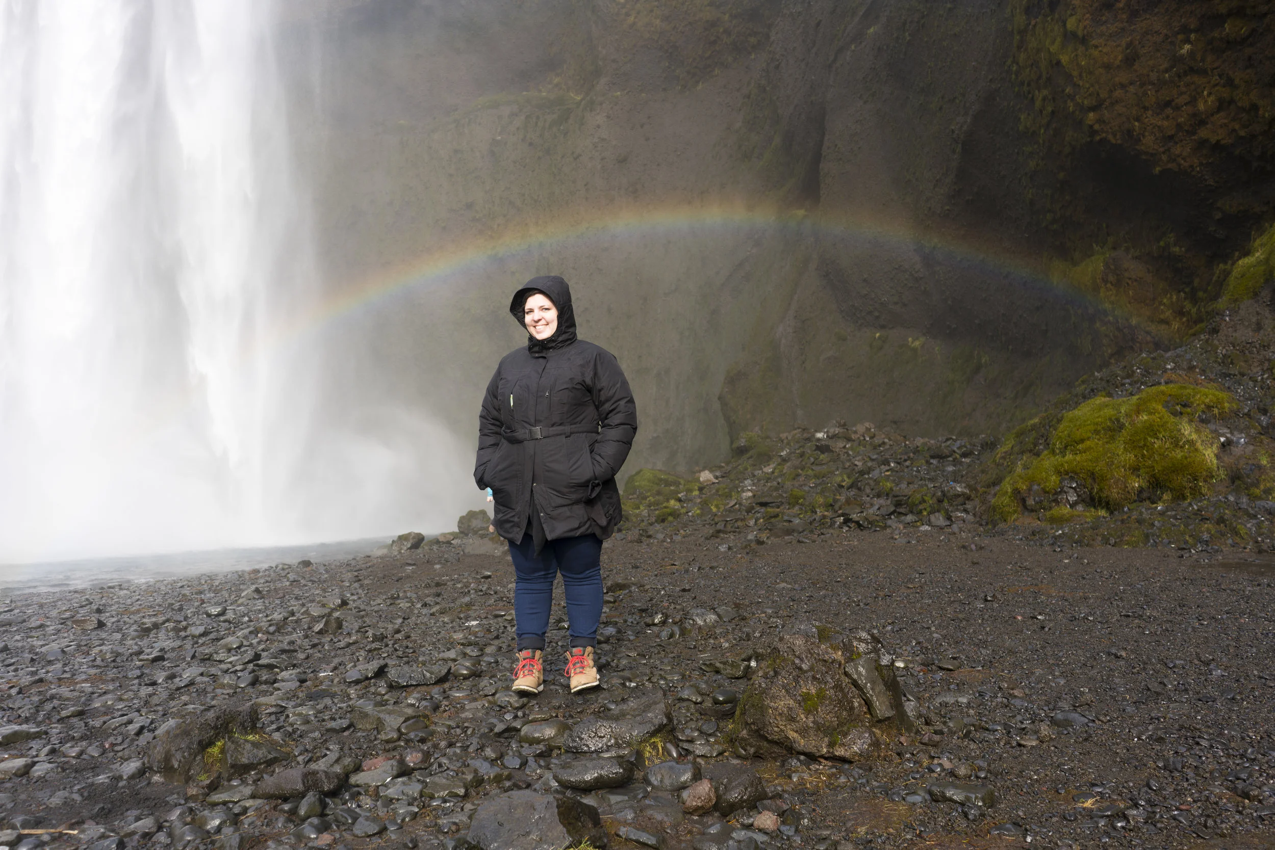 Somewhere over the rainbow: Lindsay enjoying her trip to Iceland