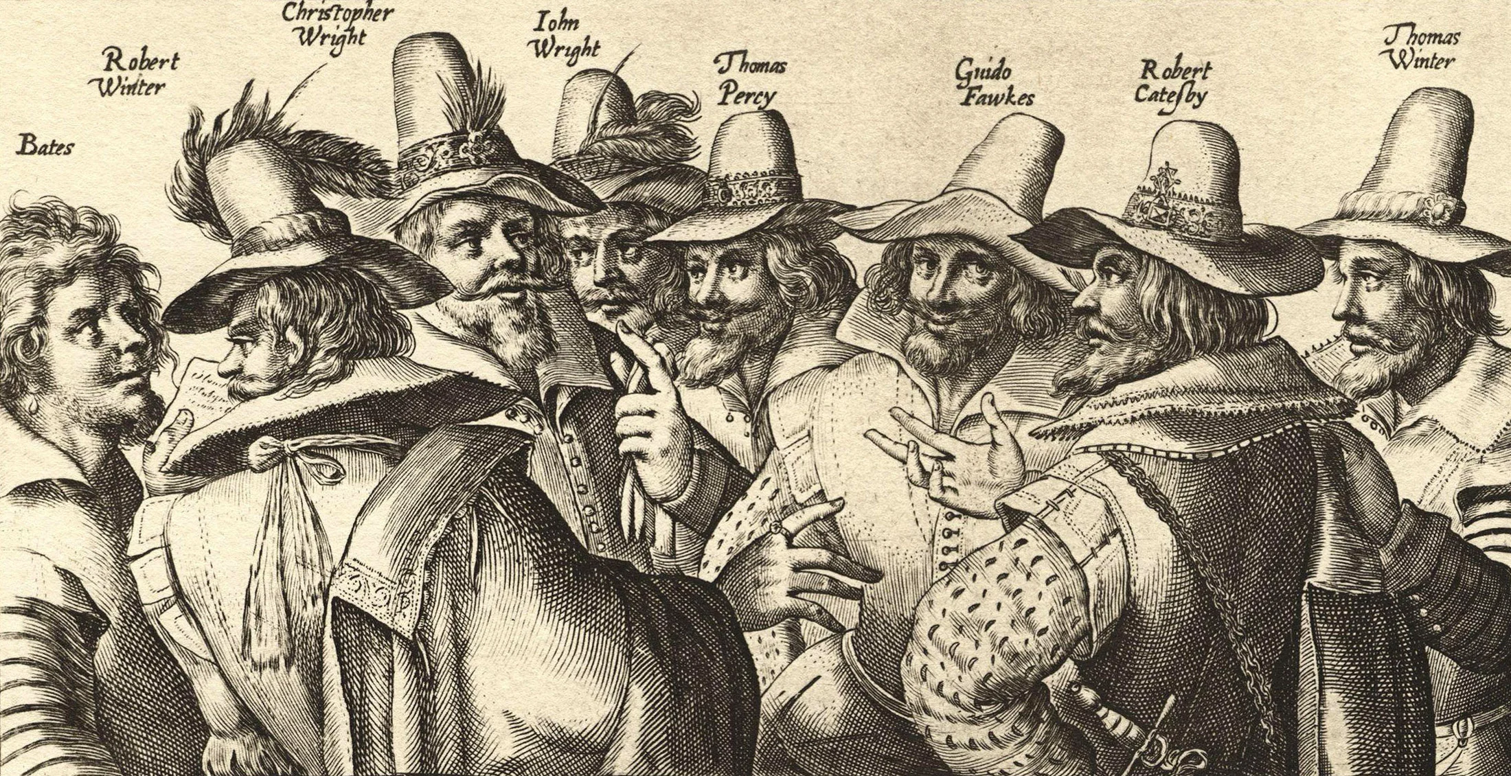 Guy (who preferred to be called Guido) Fawkes and his cohorts in the Gunpowder Plot. There were two Wrights involved, though hopefully they weren’t related to me