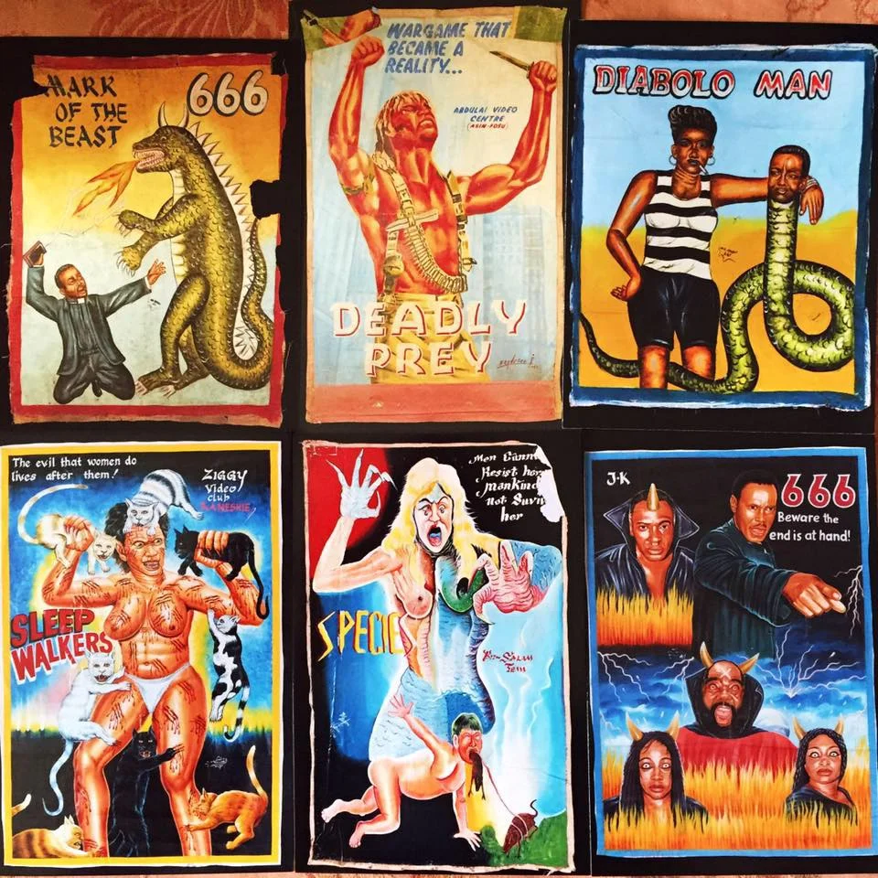 We had never seen anything like these movie posters from Ghana that were hand-painted on flour sacks