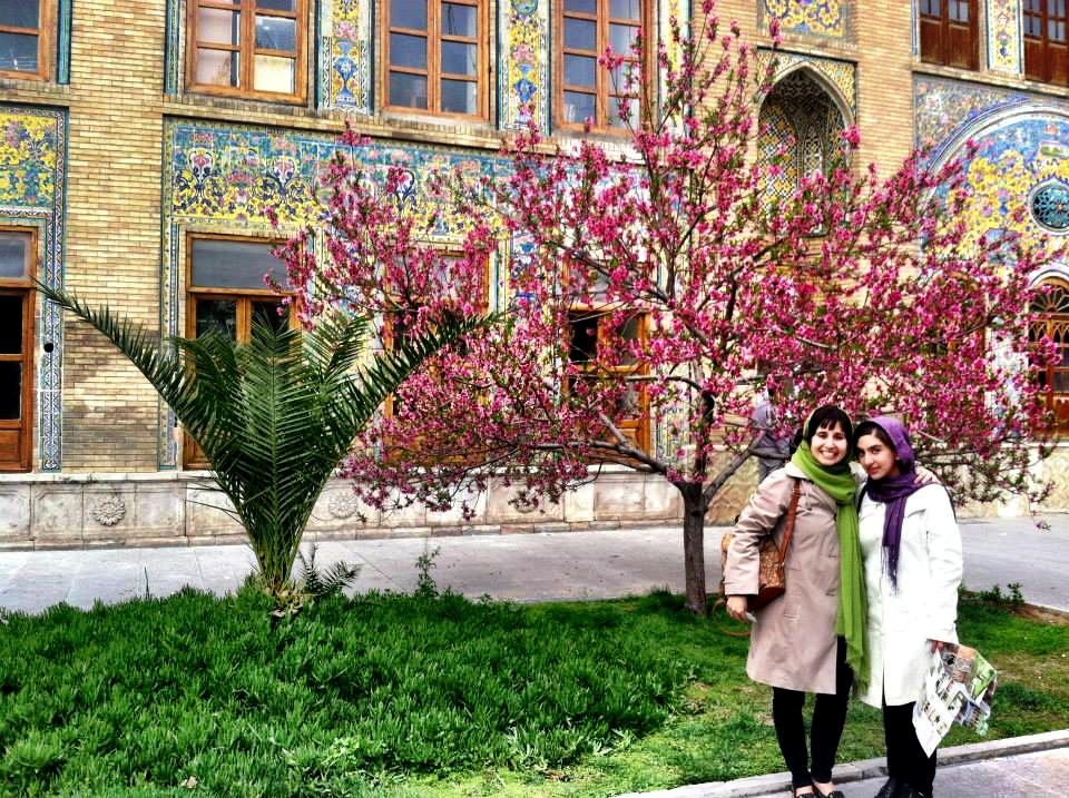  Gorgeous mosaics and flowering trees at Golestan, or Roseland, Palace 
