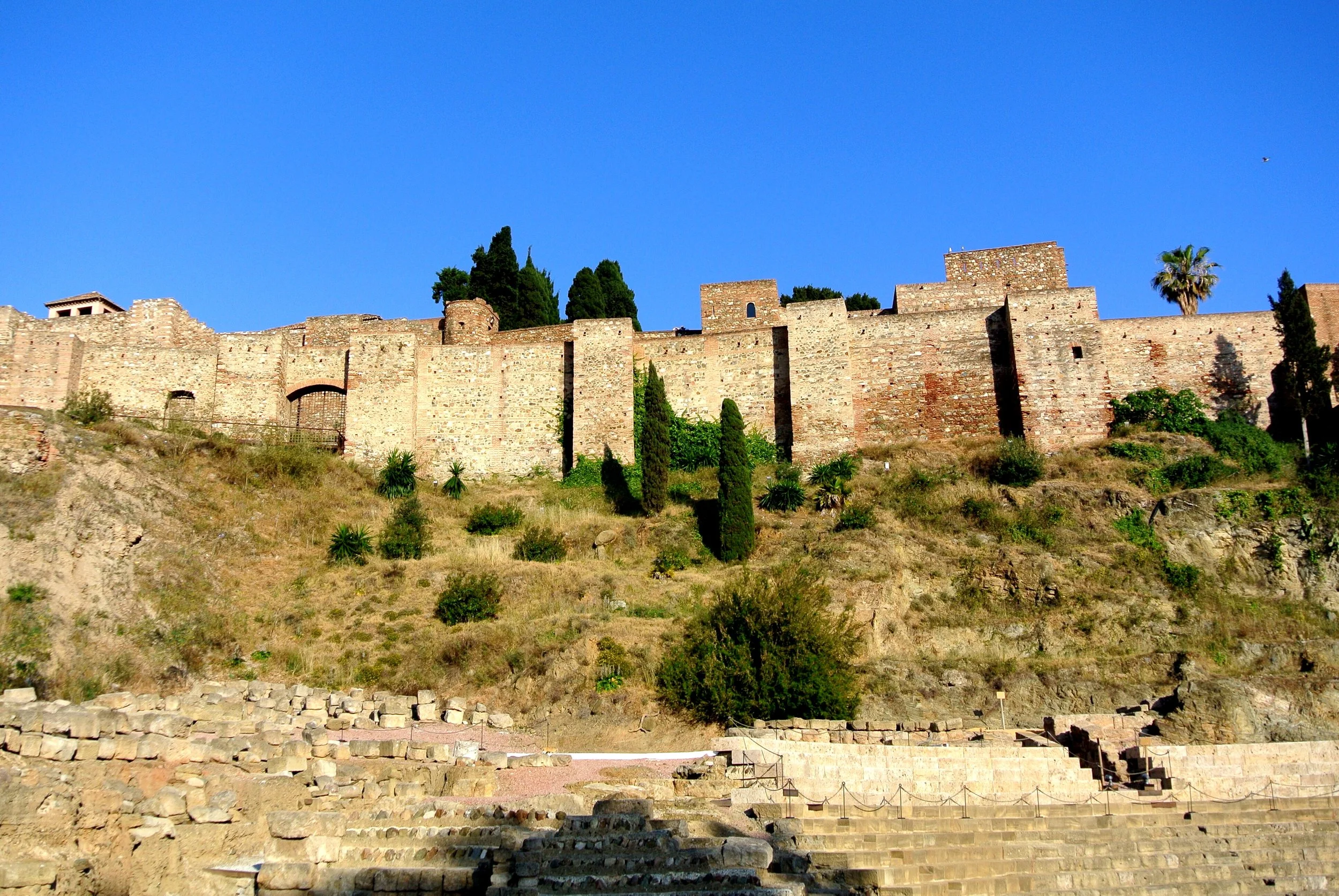 The Alcazaba, a Moorish fortress, and the Roman Theatre are right in the centro of Málaga, Spain