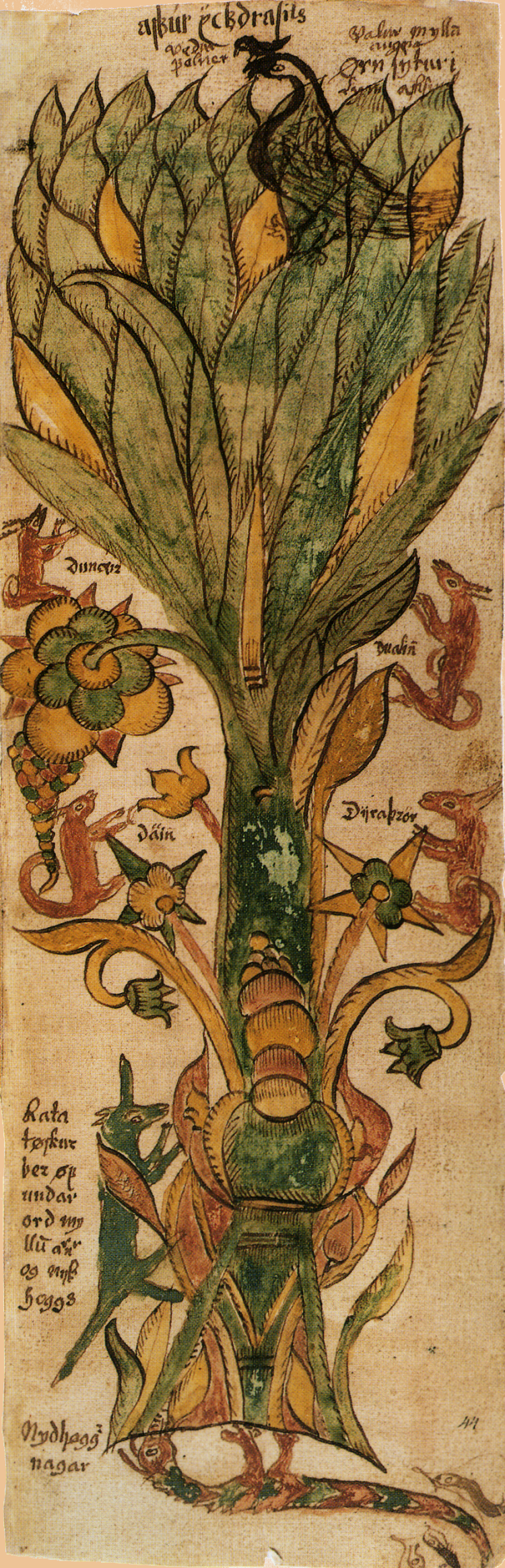 In Norse mythology, the sacred tree Yggdrasil connects the nine worlds