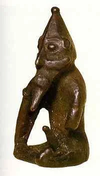 Freyr’s power over fertility is symbolized by his giant phallus, as depicted in this idol