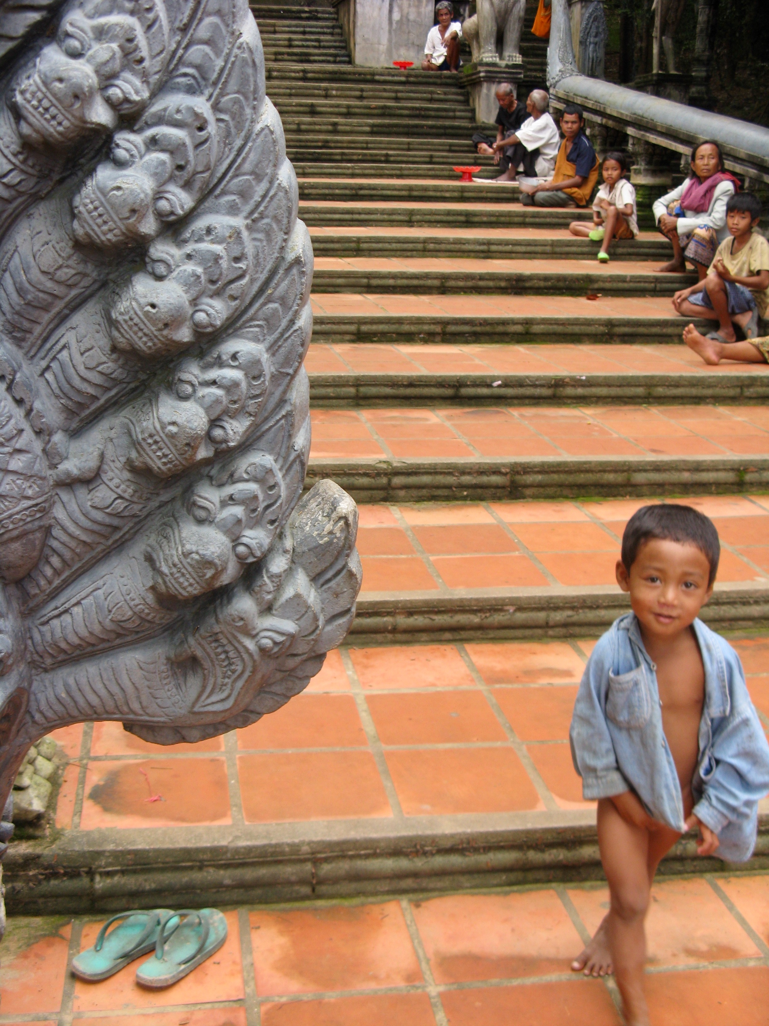   The steps up to the mountaintop temple  