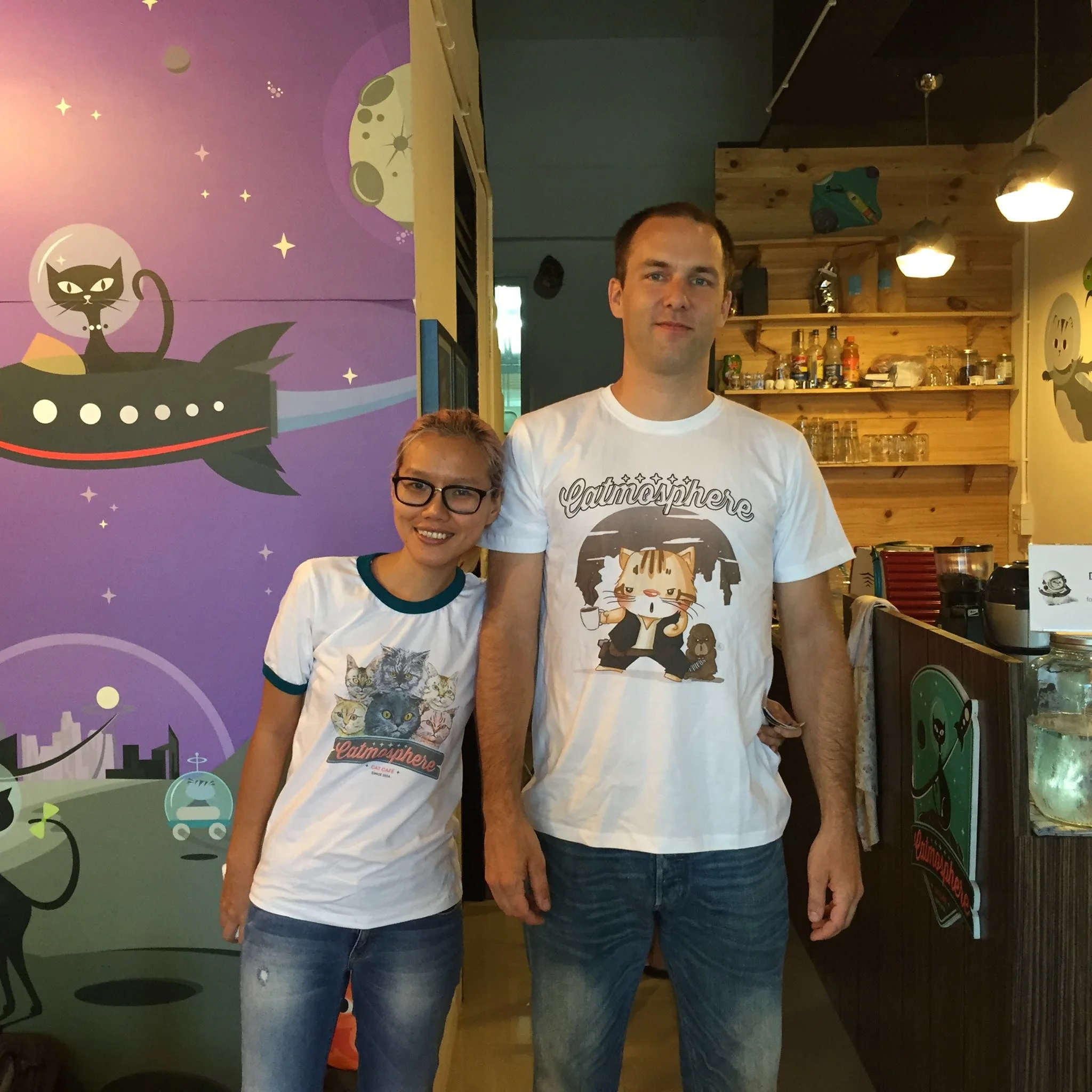 Nhoon and Ben, the owners of Catmosphere in Chiang Mai, Thailand